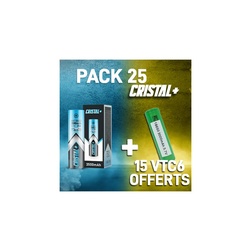 Pack 25 Accus 18650 20A + 15 VTC6 Offerts (1/1)